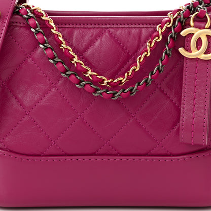 Chanel Aged Calfskin Quilted Small Gabrielle Hobo Fuchsia 8 of 10