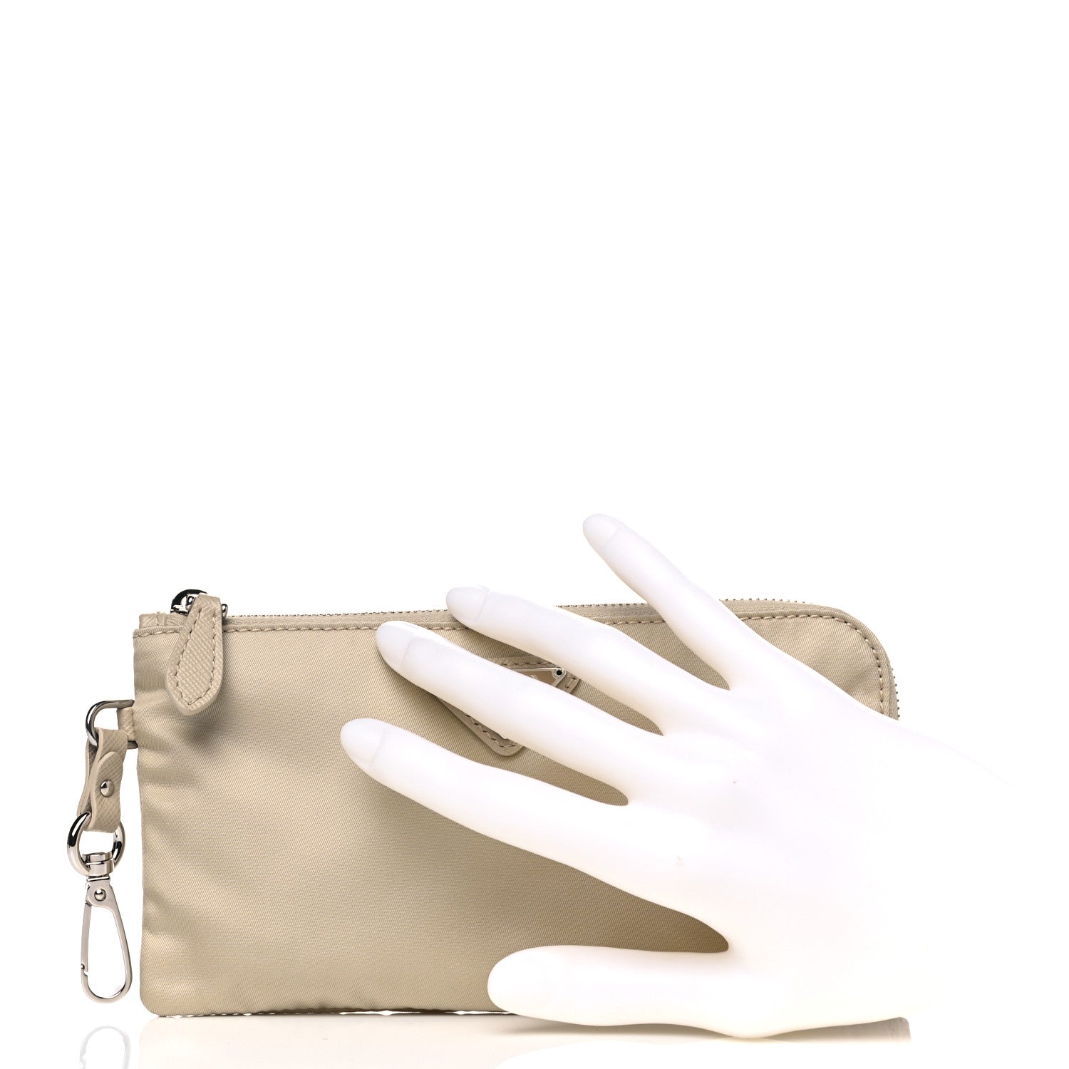 Prada Tessuto Nylon Flat Pouch Beige 2 of 4