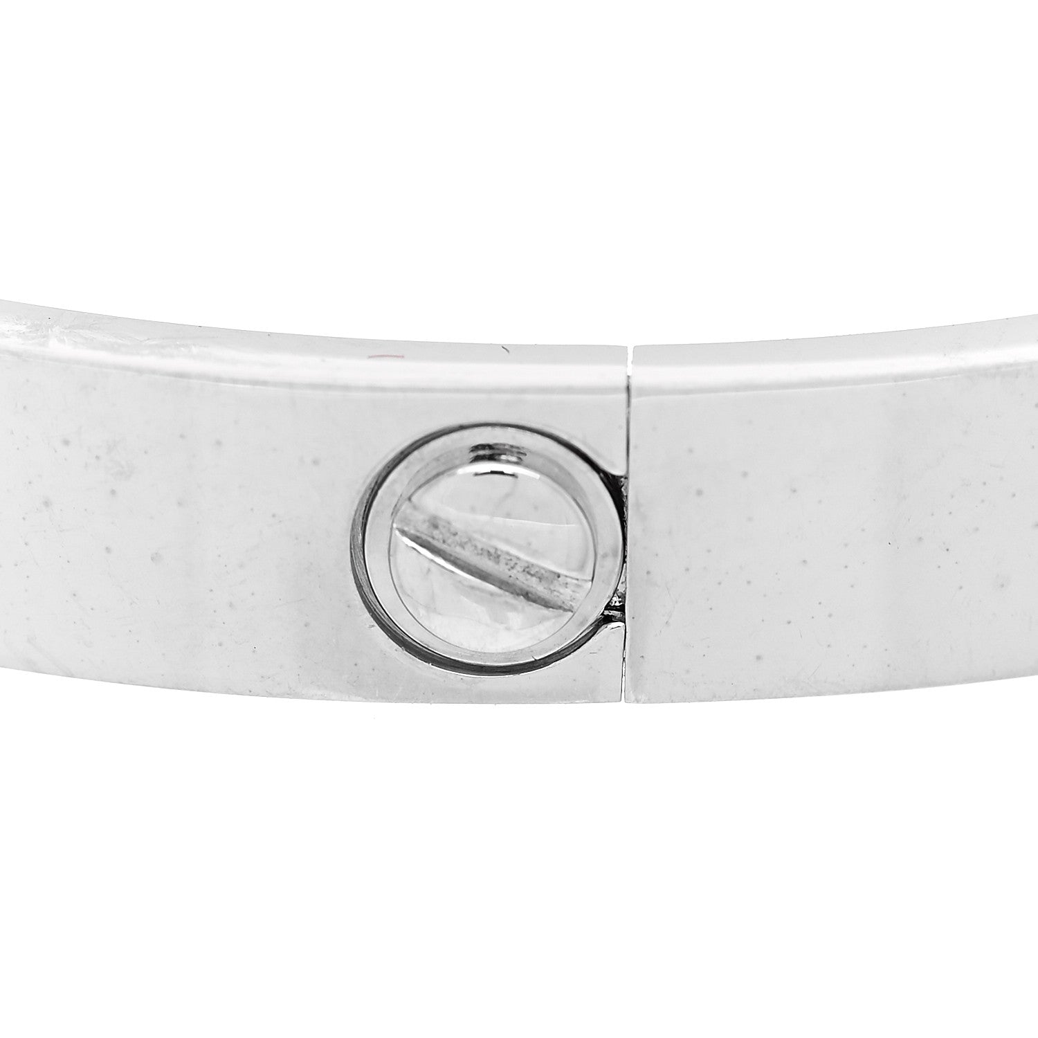 Cartier 18K White Gold 4 Diamond Love Bracelet 17 8 of 9
