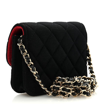 Chanel Jersey Quilted Micro Mini Flap Black 3 of 10
