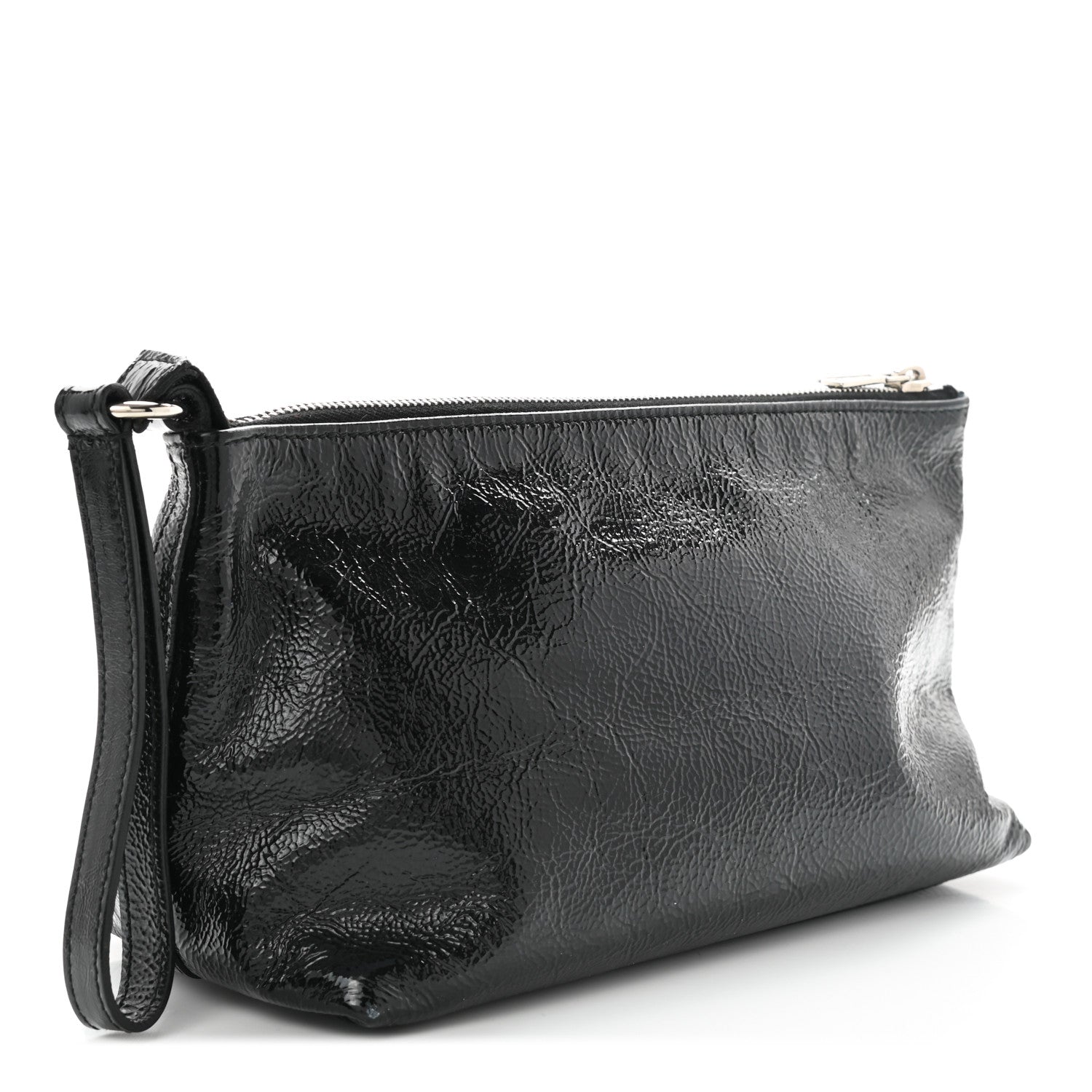 Saint Laurent Textured Patent Easy Y Pouch Black 2 of 7