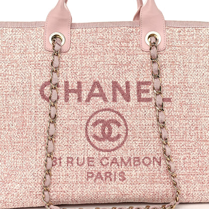 Chanel Straw Lurex Medium Deauville Tote Pink 8 of 12