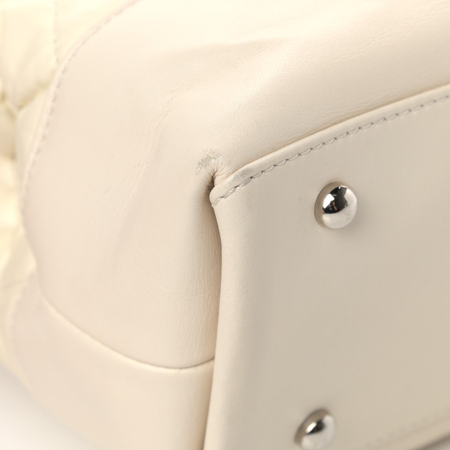 Chanel Aged Calfskin Quilted Be CC Tote Dark White 8 of 15
