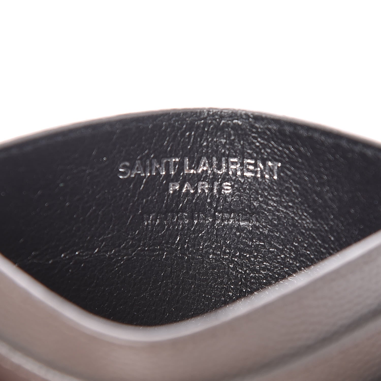 Saint Laurent Grain De Poudre Matelasse Chevron Monogram Credit Card Case Dark Anthracite 6 of 9