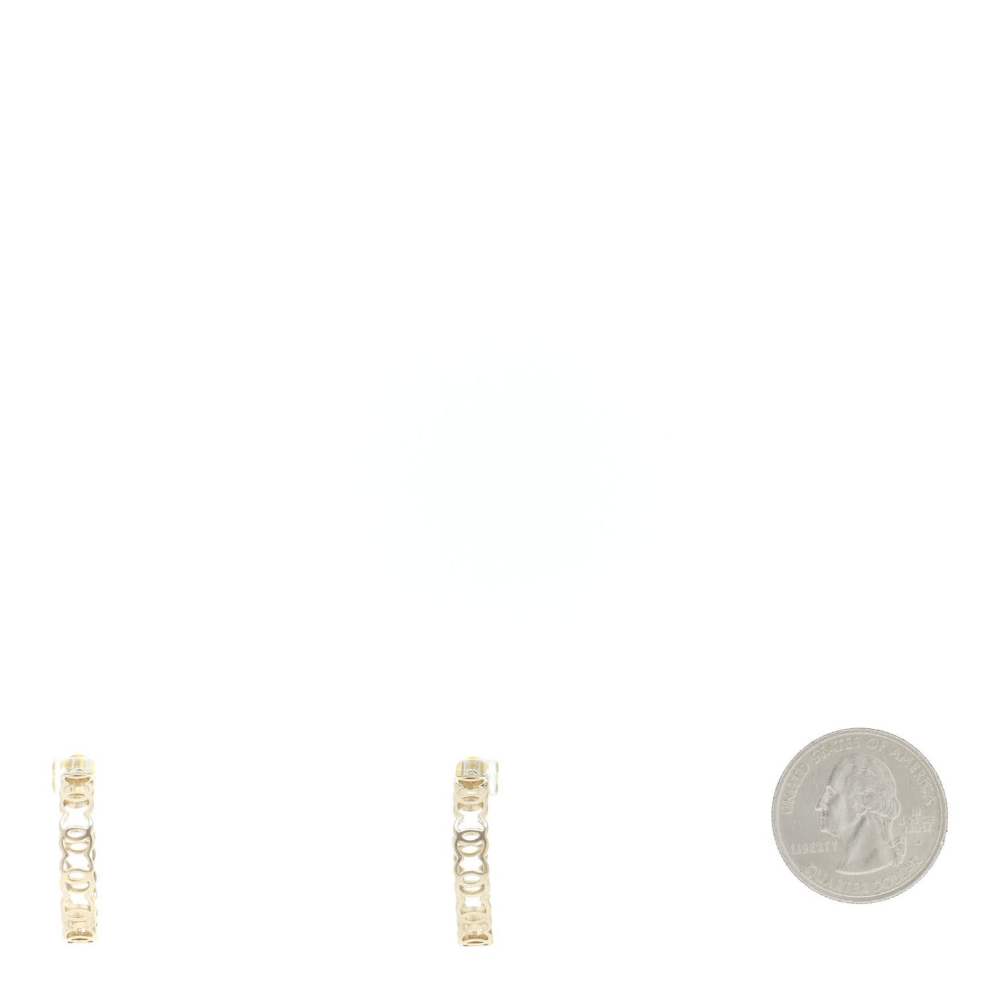 Metal CC Hoop Earrings Gold