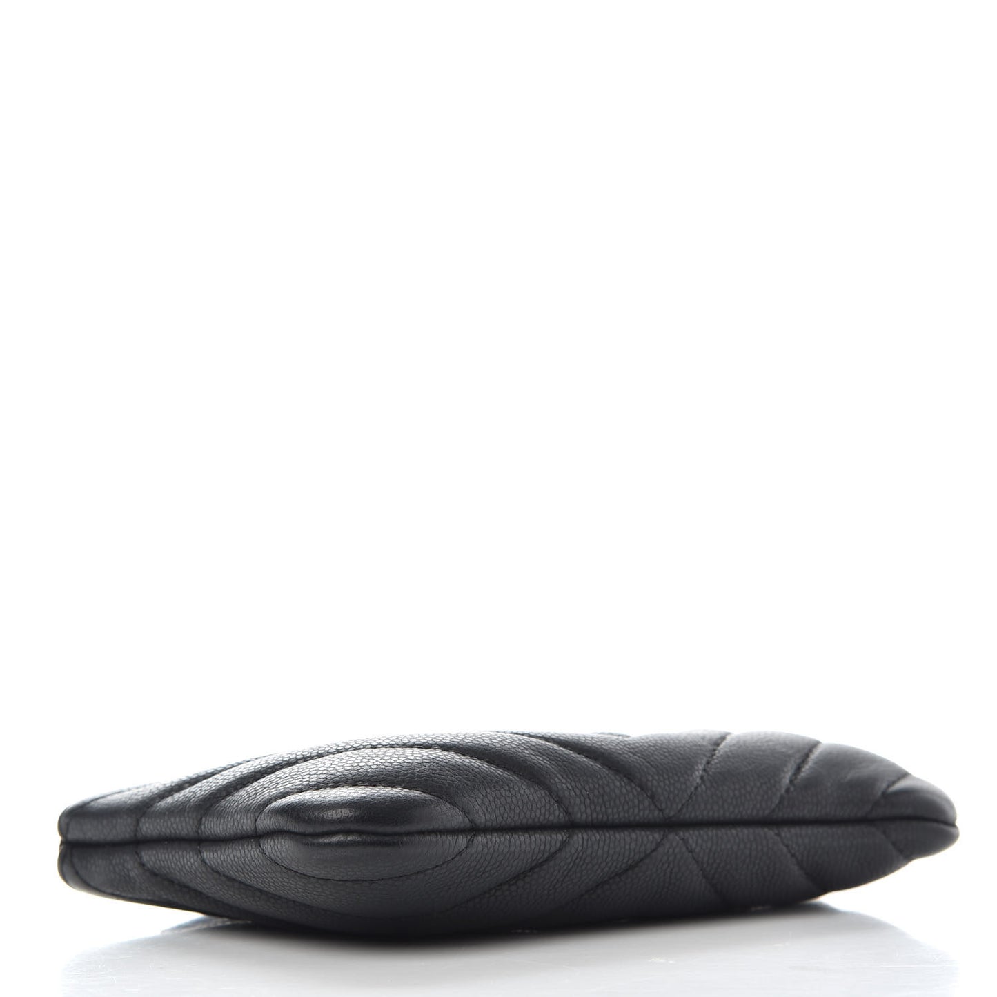 Caviar Chevron Quilted Small Cosmetic Case Black
