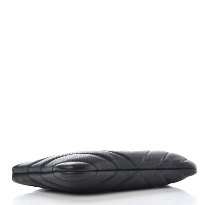 Chanel Caviar Chevron Quilted Small Cosmetic Case Black 4 of 6