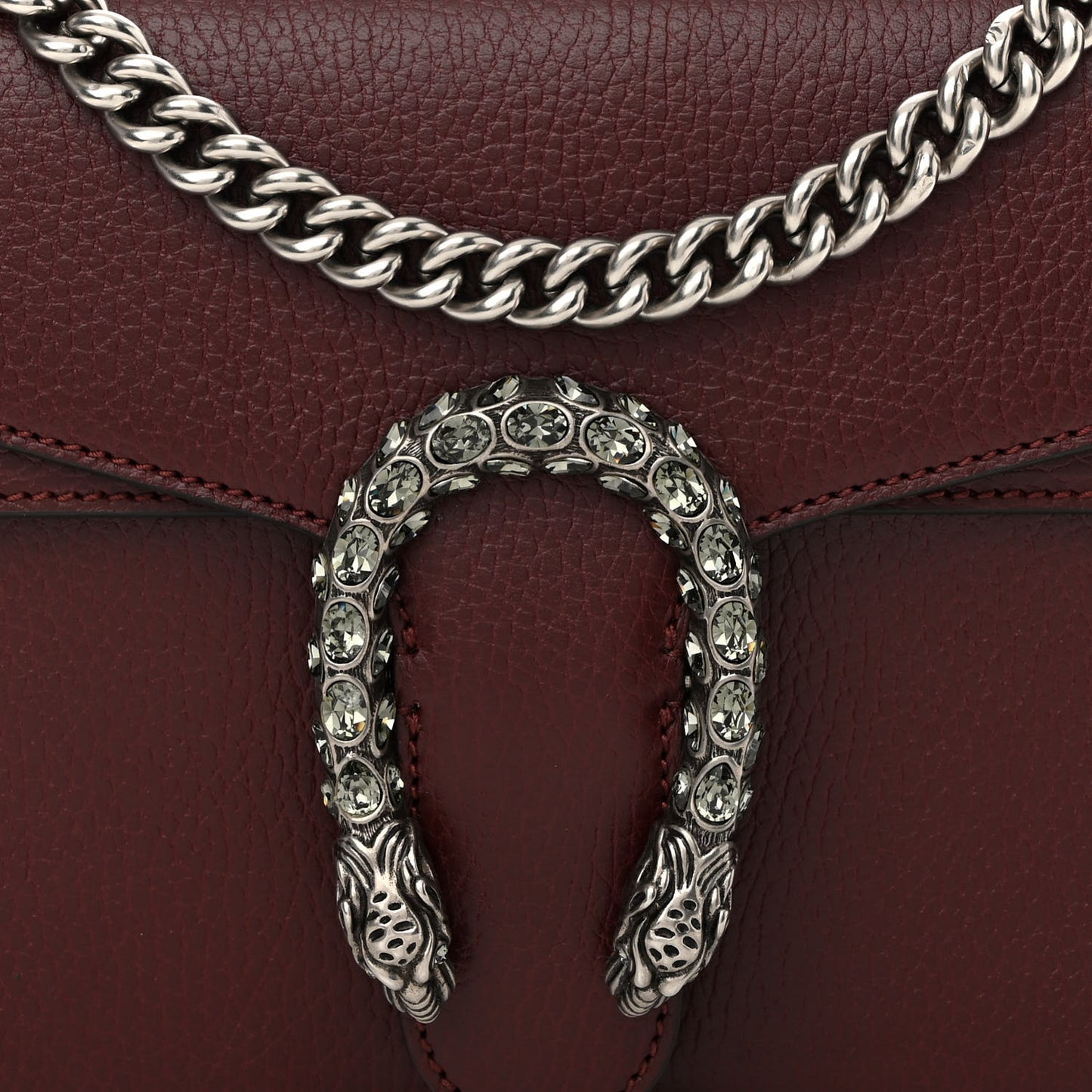 Dollar Calfskin Crystal Small Dionysus Shoulder Bag Vintage Bordeaux