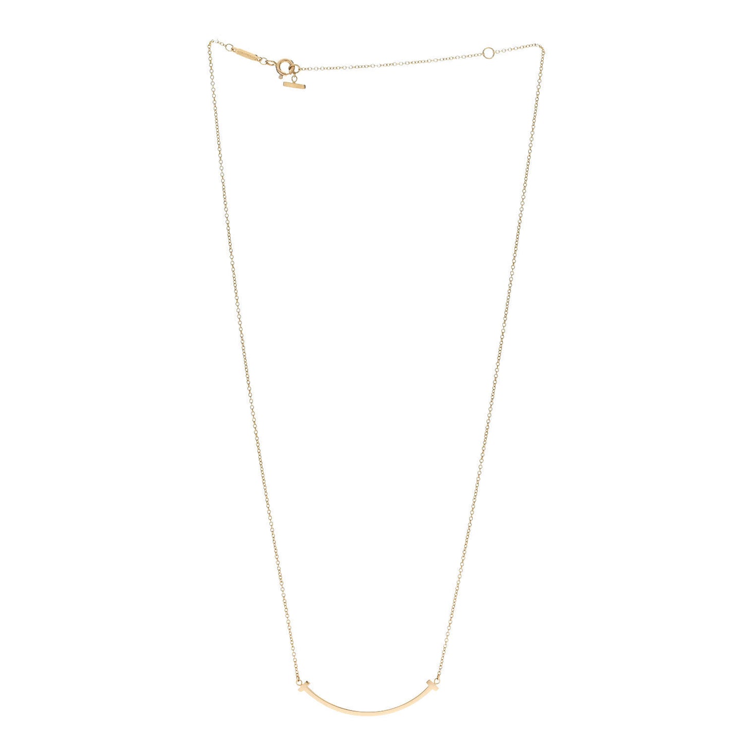 18K Yellow Gold Small T Smile Pendant Necklace