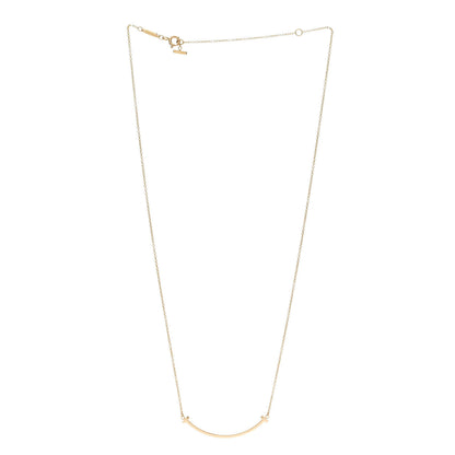 Tiffany 18K Yellow Gold Small T Smile Pendant Necklace 3 of 6