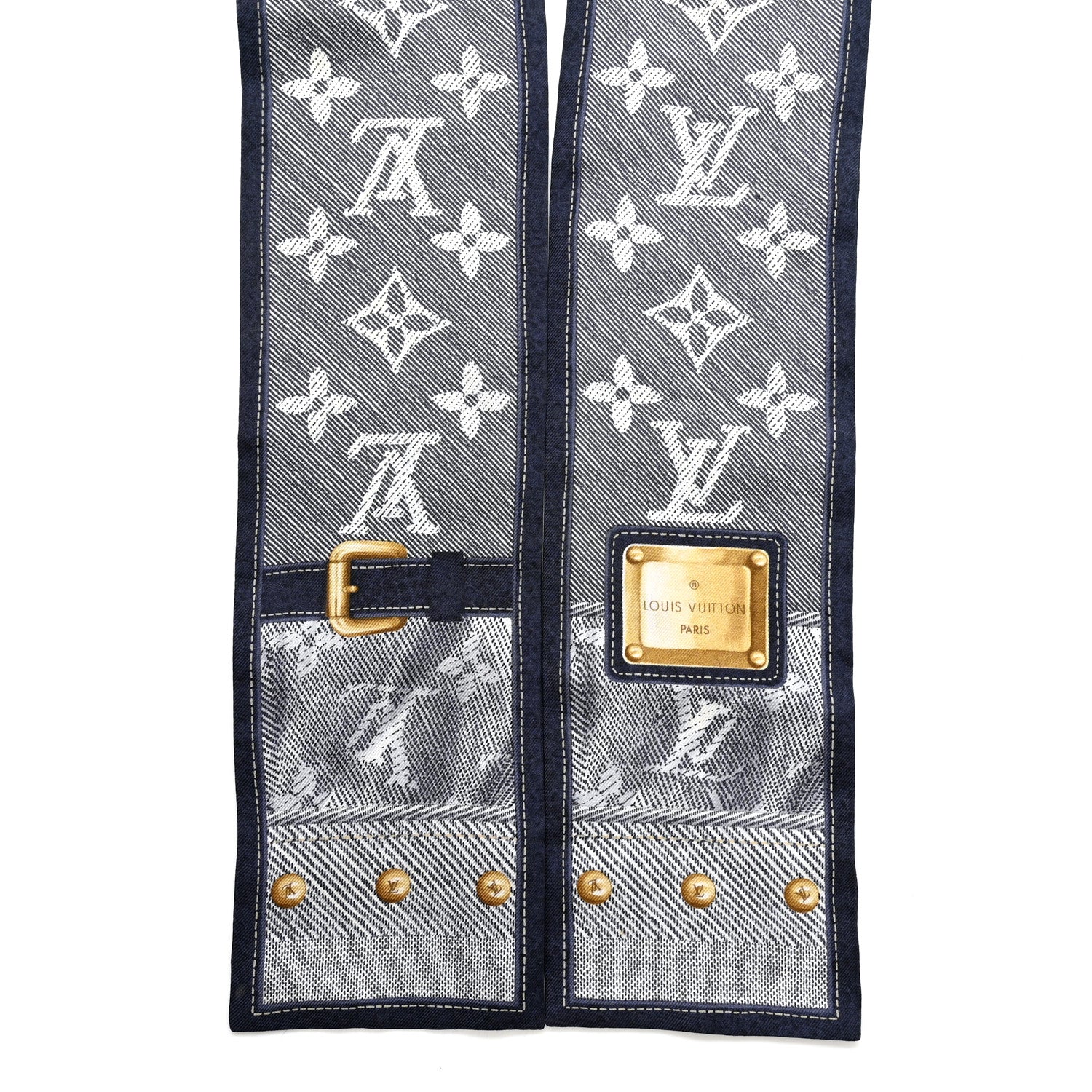 Louis Vuitton Silk Monogram New Denim Bandeau Marine 2 of 3