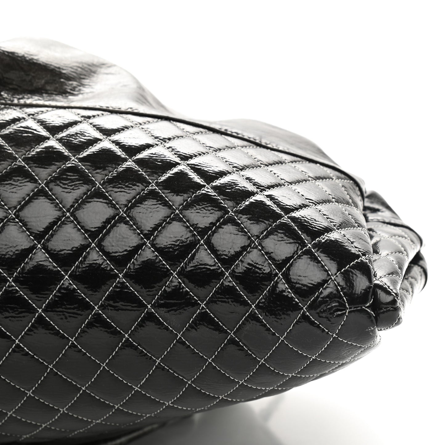 Vinyl Quilted Melrose Degrade Tote Black