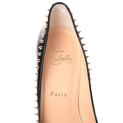 Christian Louboutin Patent Anjalina 120 Studded Pumps 37 Black 7 of 8