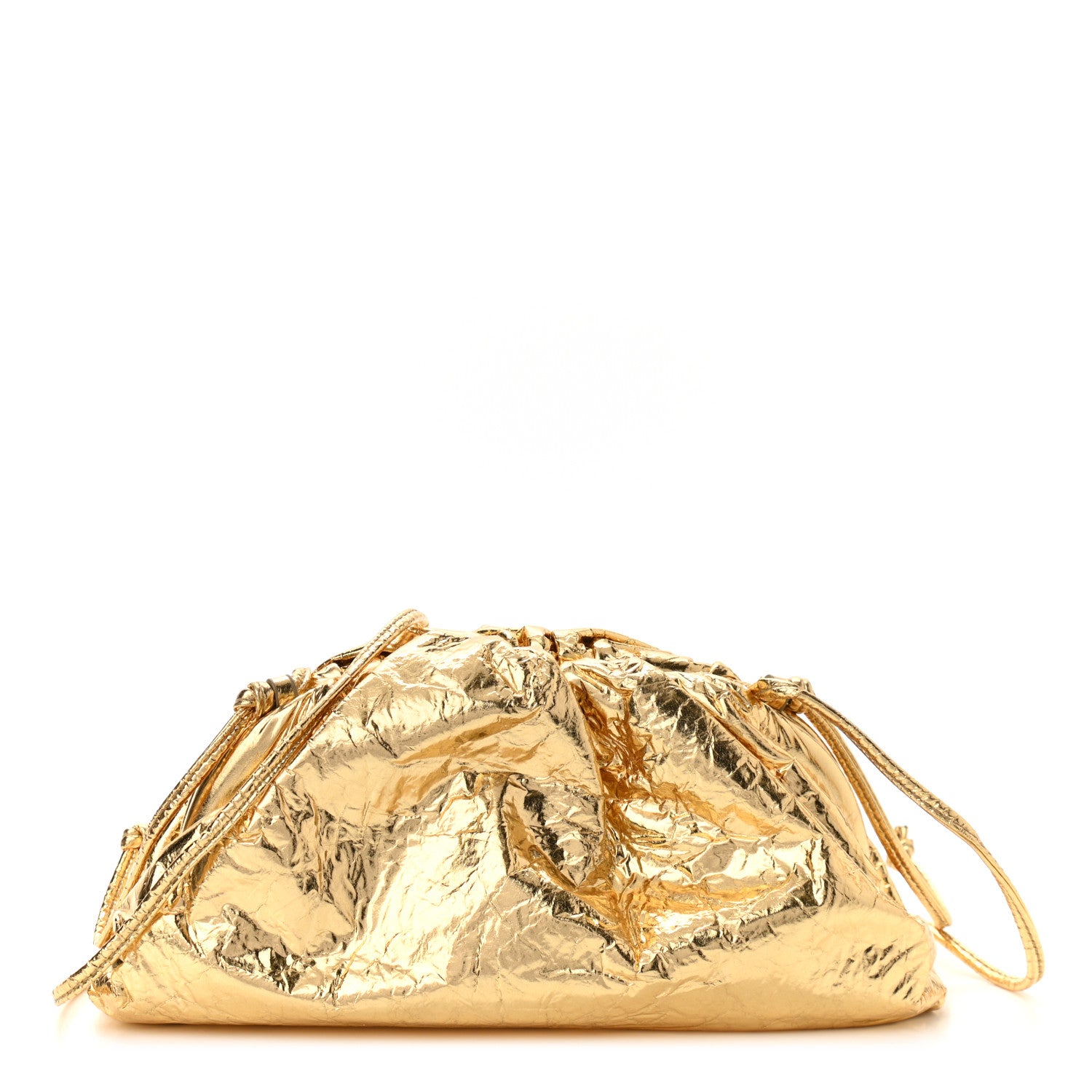 Bottega Veneta Metallic Crinkled Lambskin The Mini Pouch Oro 1 of 8