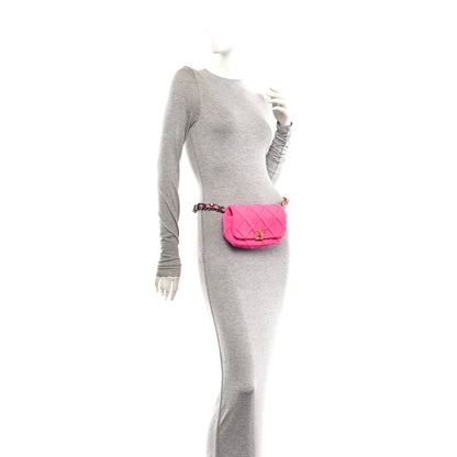 Chanel Jersey Quilted Chanel 19 Waist Bag Pink 2 of 14