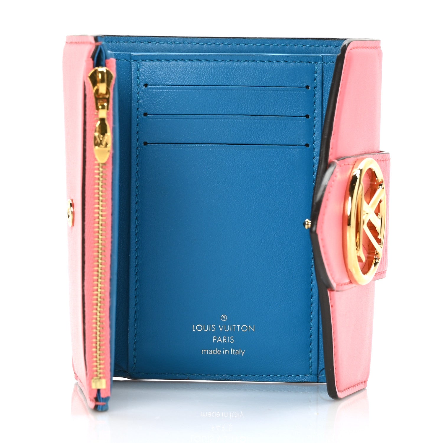 Louis Vuitton Smooth Calfskin LV Pont 9 Compact Wallet Dahlia 5 of 7