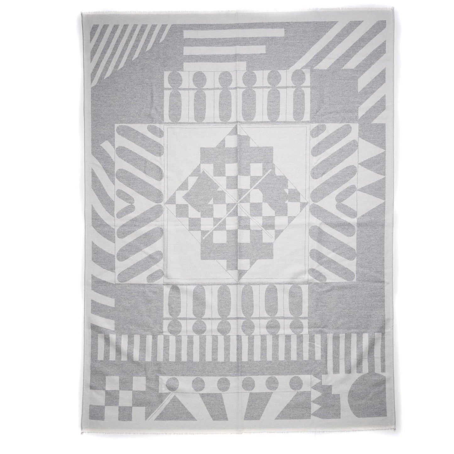 Wool Promenade Au Faubourg Blanket Blanc Gris