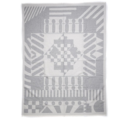 Hermes Wool Promenade Au Faubourg Blanket Blanc Gris 3 of 6