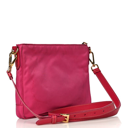 Prada Tessuto Nylon Patent Pocket Messenger Bag Fuxia 3 of 19