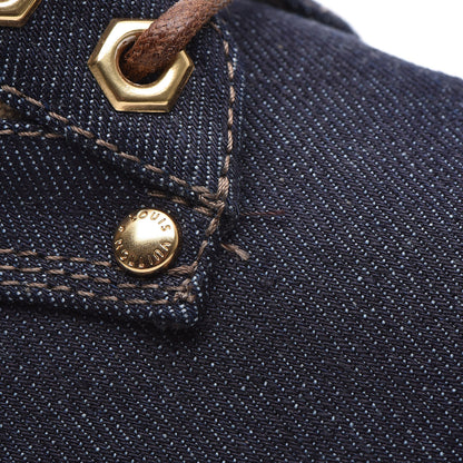 Louis Vuitton Denim Mens Oberkampf Ankle Boots 8 Marine 11 of 12