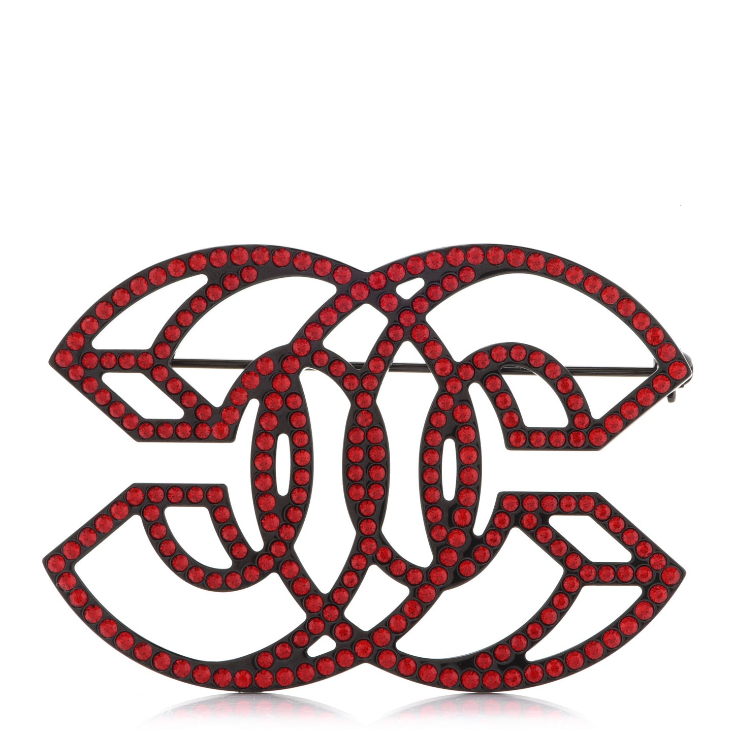 Crystal 3D CC Brooch Red