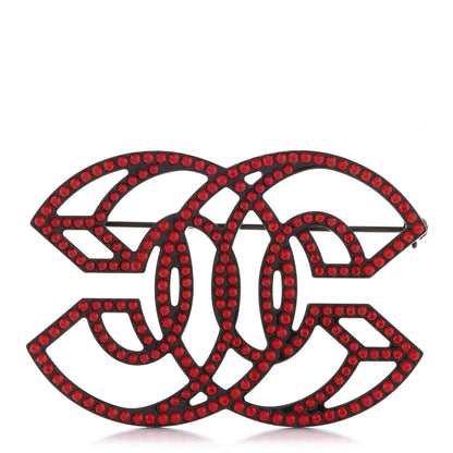 Chanel Crystal 3D CC Brooch Red 1 of 5