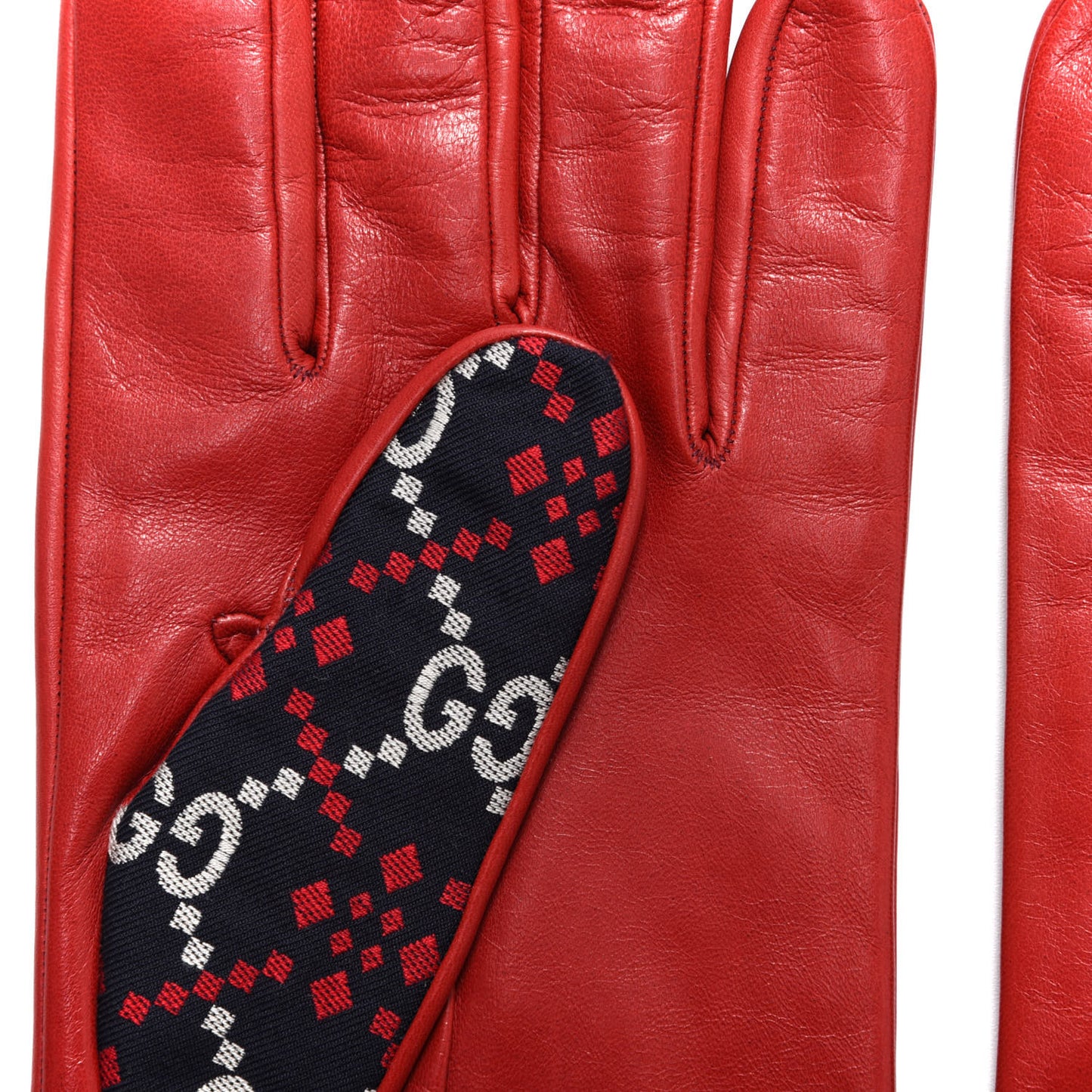 Nappa Diamante Vintage Gloves 9.5 Midnight Blue Red