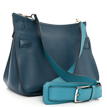Hermes Taurillon Clemence Bi-Color Jypsiere 31 Colvert Turquoise 3 of 11