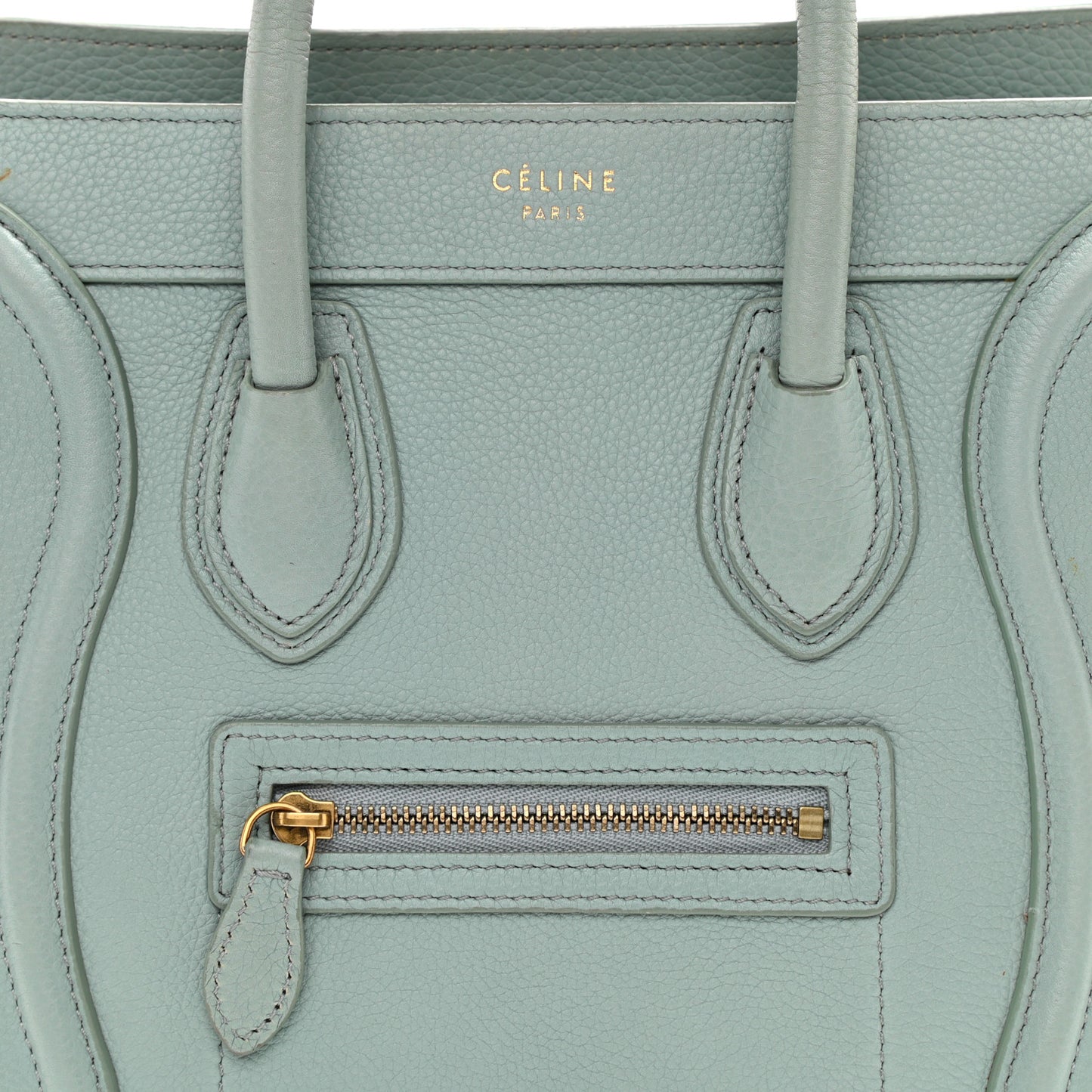 Drummed Calfskin Nano Luggage Almond