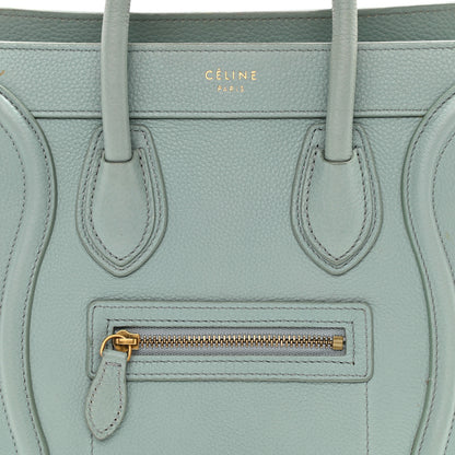 Celine Drummed Calfskin Nano Luggage Almond 10 of 14