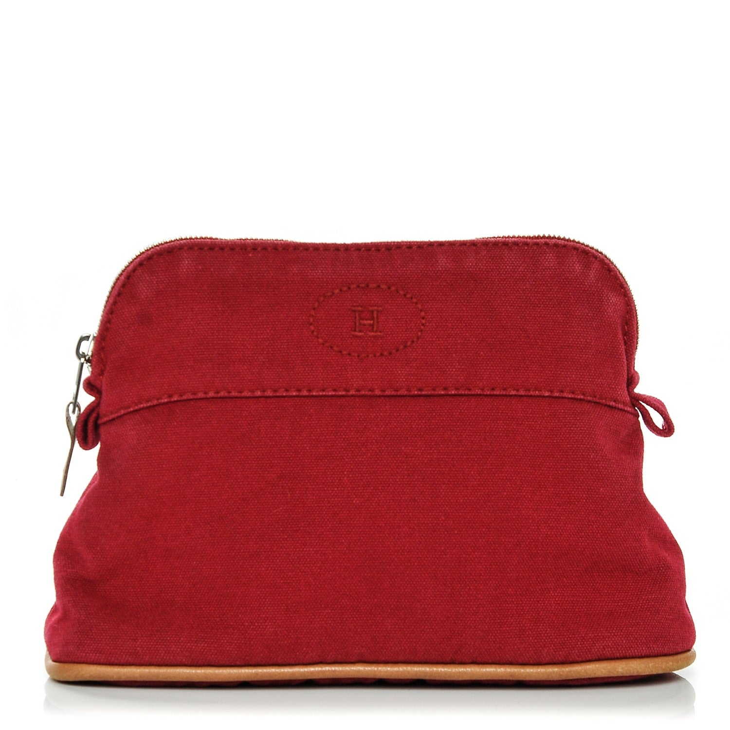 Hermes Cotton Bolide Travel Cosmetic Pouch Rouge 1 of 7