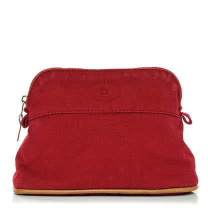 Hermes Cotton Bolide Travel Cosmetic Pouch Rouge 1 of 7