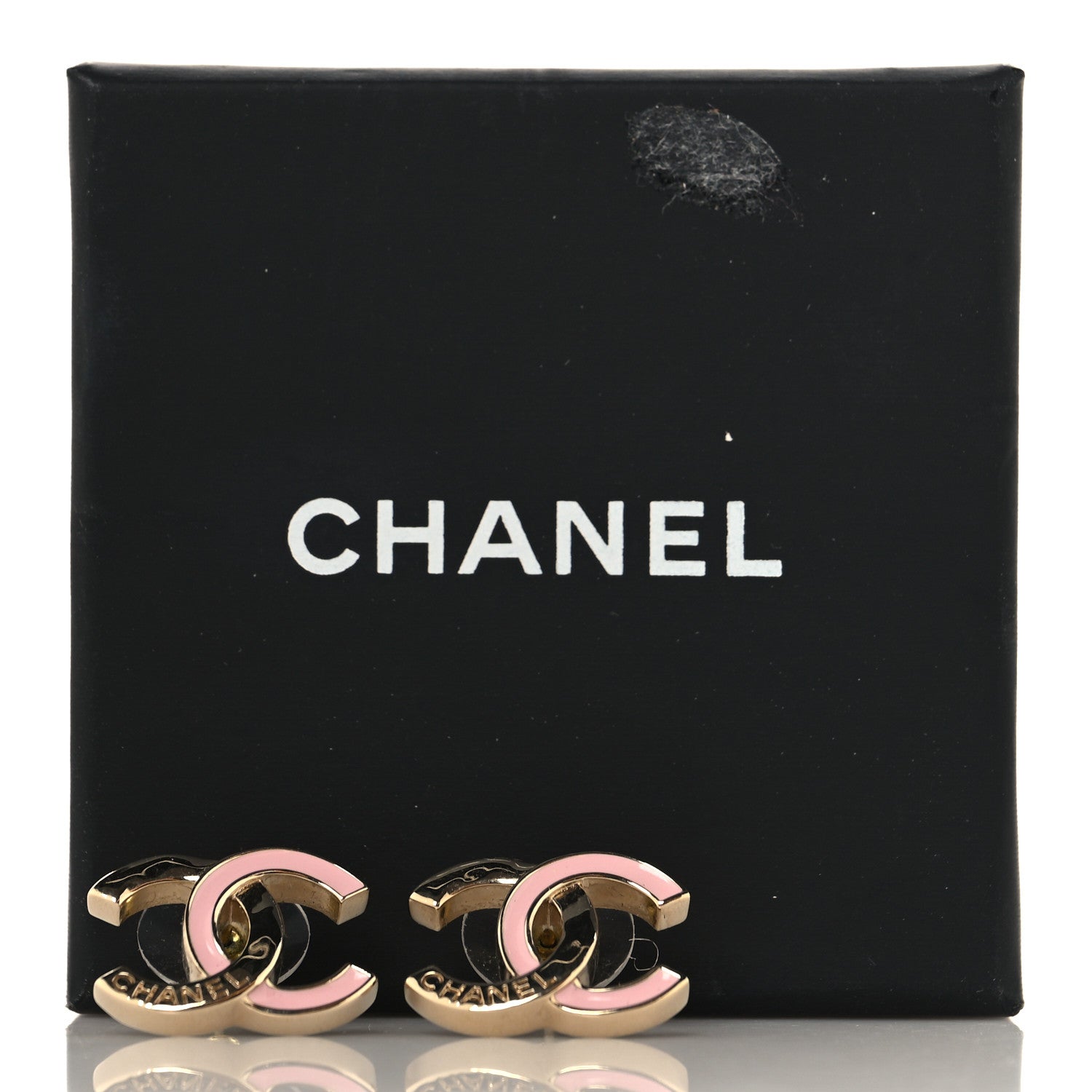 Chanel Metal Enamel CC Earrings Pink Gold 10 of 10