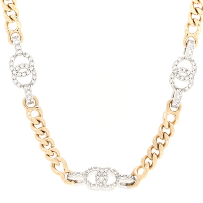 Chanel Crystal Chain CC Link Choker Gold Silver 1 of 4