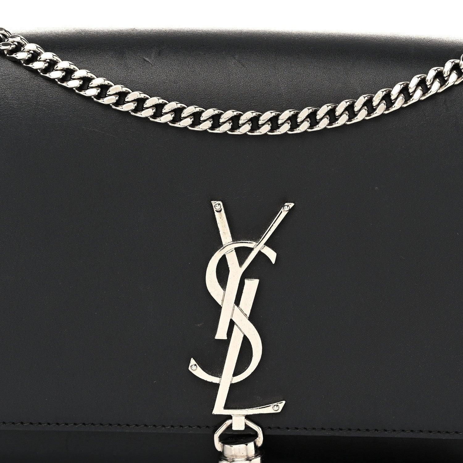 Saint Laurent Smooth Calfskin Medium Classic Monogram Kate Tassel Satchel Black 7 of 11