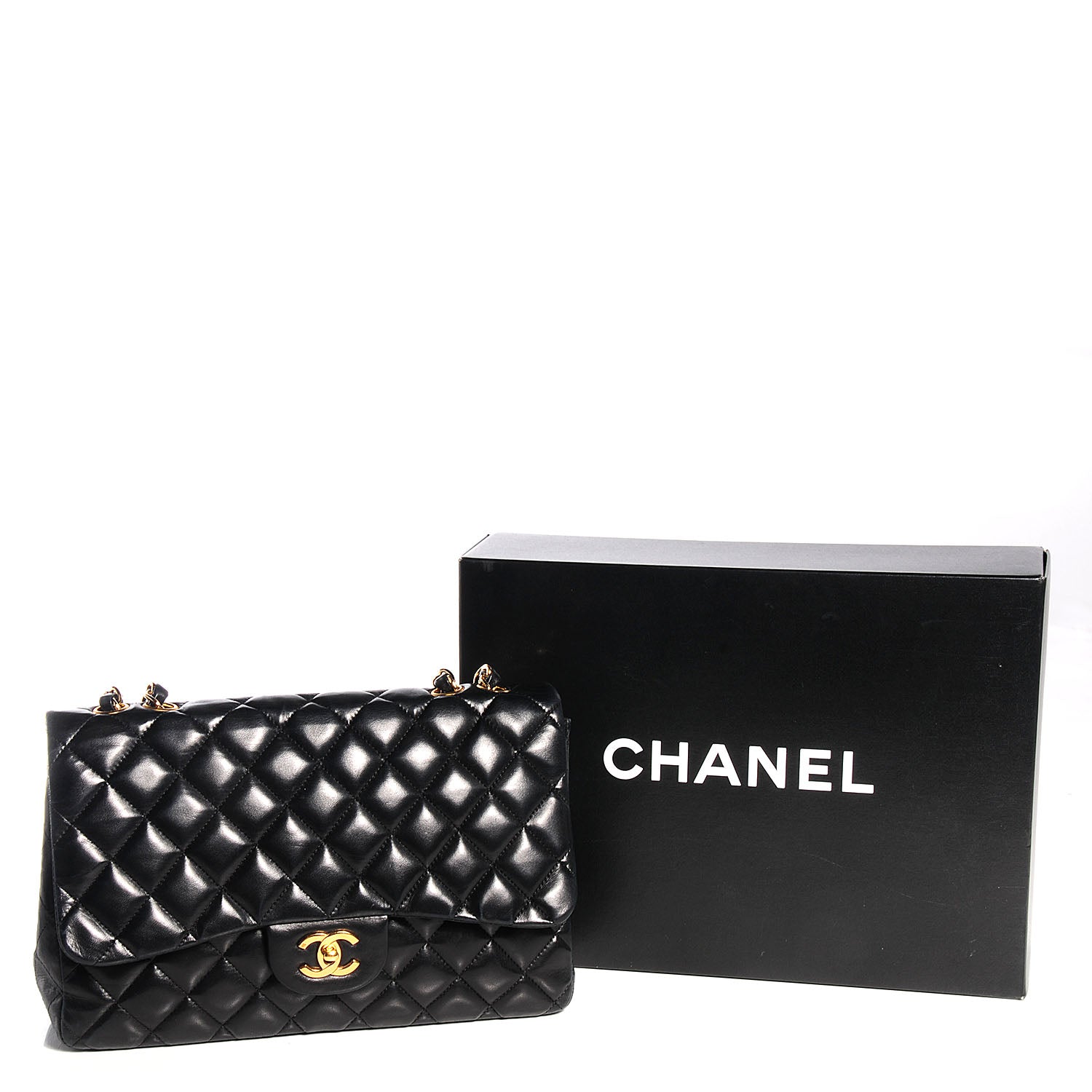 Chanel Lambskin Quilted Jumbo Single Flap Black 5 of 9
