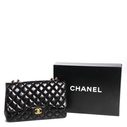Chanel Lambskin Quilted Jumbo Single Flap Black 5 of 9