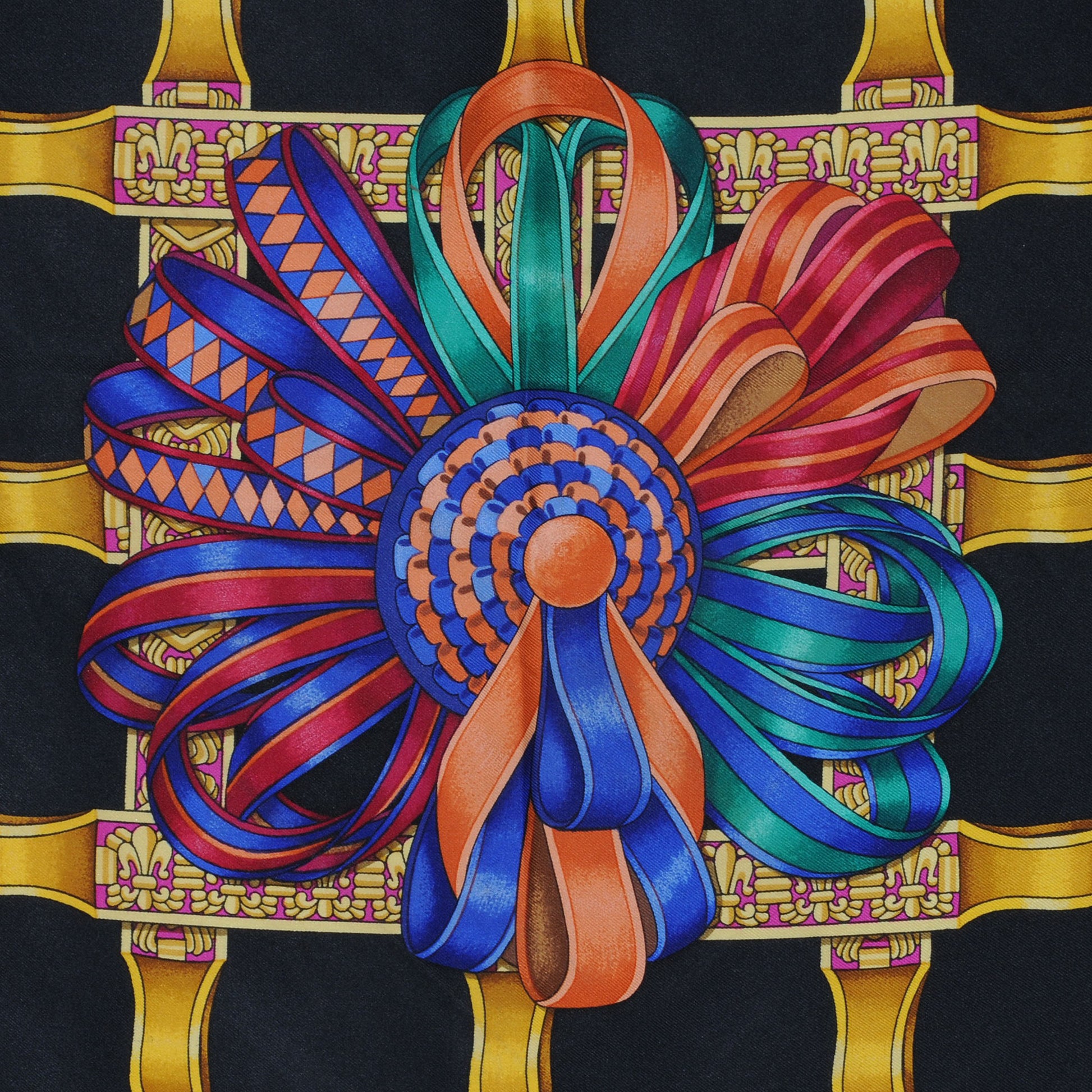 Hermes Silk Les Rubans Du Cheval Scarf 90 1 of 9