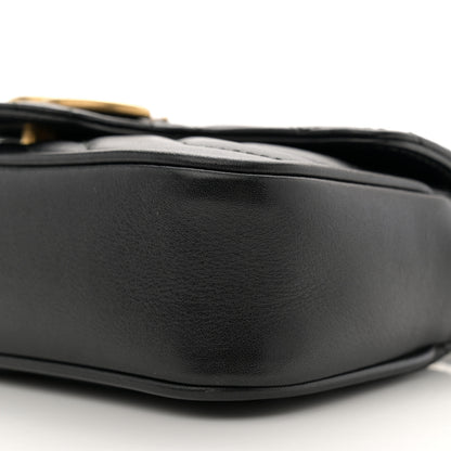Gucci Calfskin Matelasse Super Mini GG Marmont Shoulder Bag Black 10 of 11