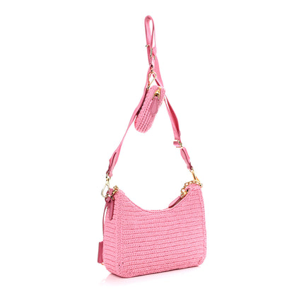 Prada Yarn Raffia Effect Crochet Re-Edition 2005 Shoulder Bag Petalo 3 of 6