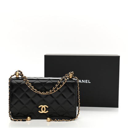 Chanel Calfskin Quilted Perfect Fit Wallet On Chain WOC Black 12 of 12