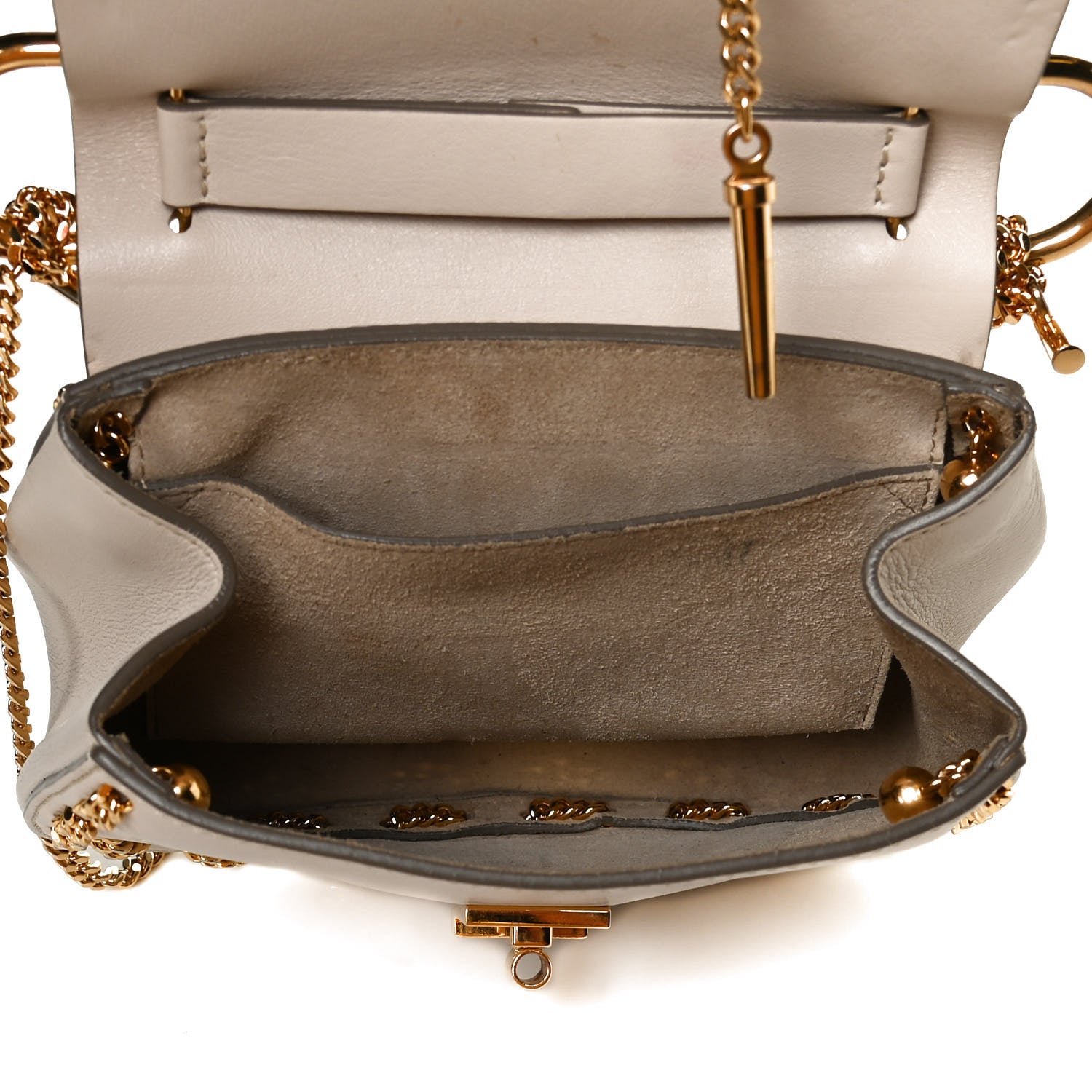 Chloe Calfskin Mini Drew Chain Shoulder Bag White 11 of 15