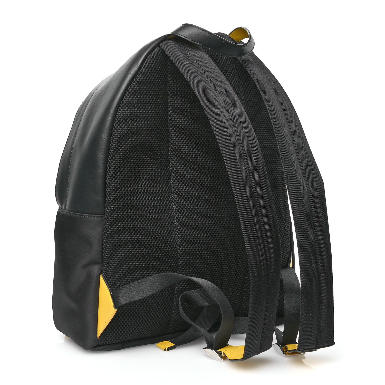 Fendi Nylon Vitello Grace Cruise Corner Bugs Pouch Pocket Backpack Black Sunflower 3 of 10