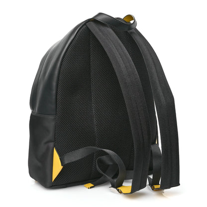 Fendi Nylon Vitello Grace Cruise Corner Bugs Pouch Pocket Backpack Black Sunflower 3 of 10