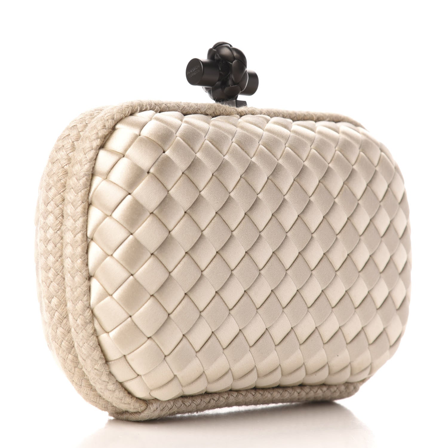 Bottega Veneta Satin Intreccio Impero Knot Clutch Ivory 3 of 6