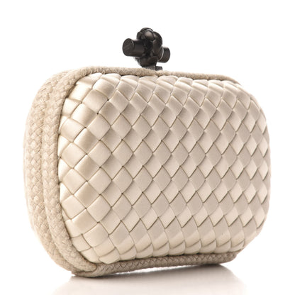 Bottega Veneta Satin Intreccio Impero Knot Clutch Ivory 3 of 6