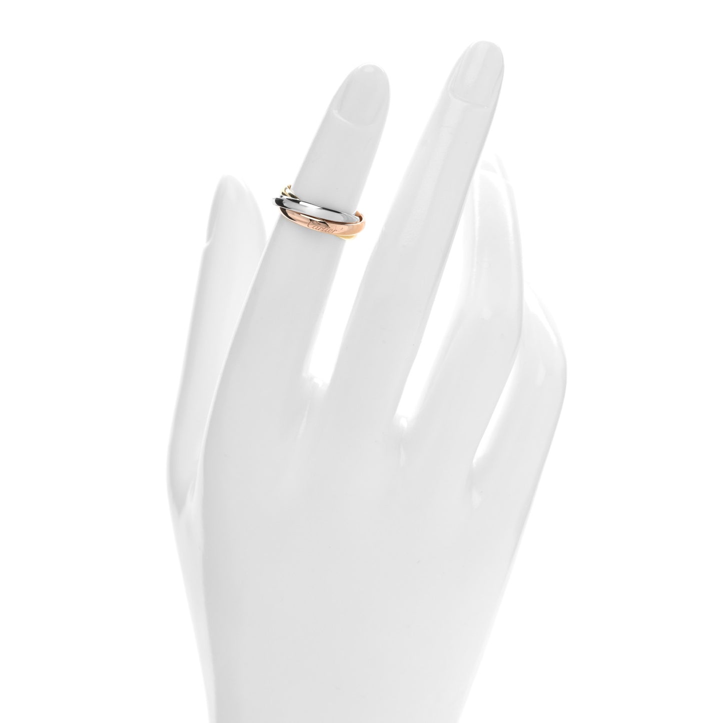 18K Pink Yellow White Gold Small Trinity Ring 45 3.25