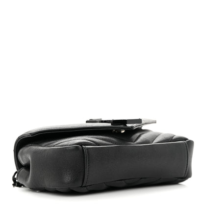 Saint Laurent Sheepskin Matelasse Chevron Monogram Classic Baby Chain Bag Black 4 of 15