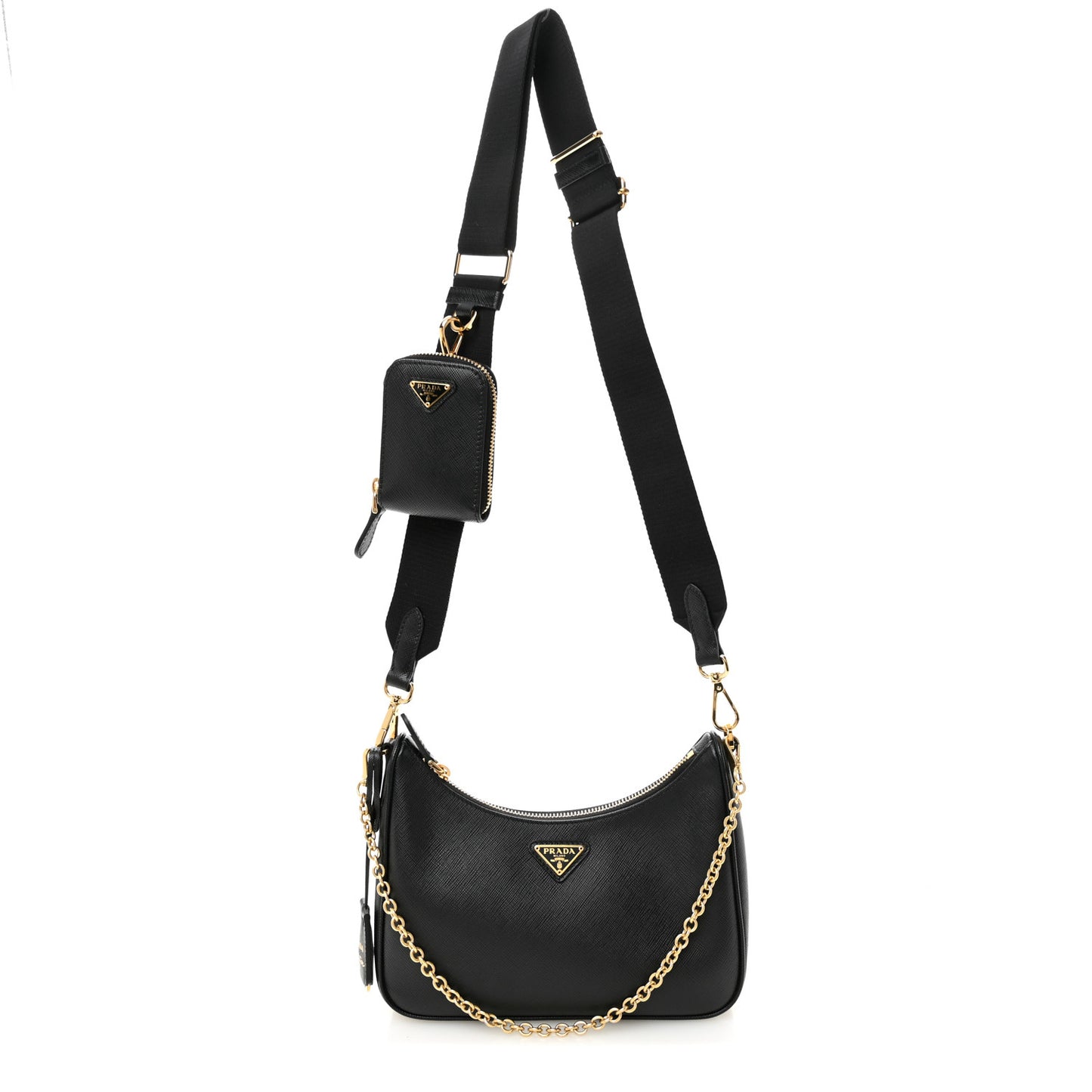 Saffiano Lux Re-Edition 2005 Shoulder Bag Black