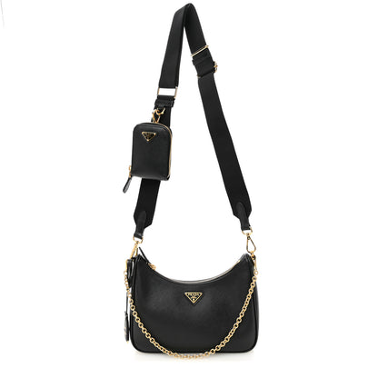 Prada Saffiano Lux Re-Edition 2005 Shoulder Bag Black 1 of 10